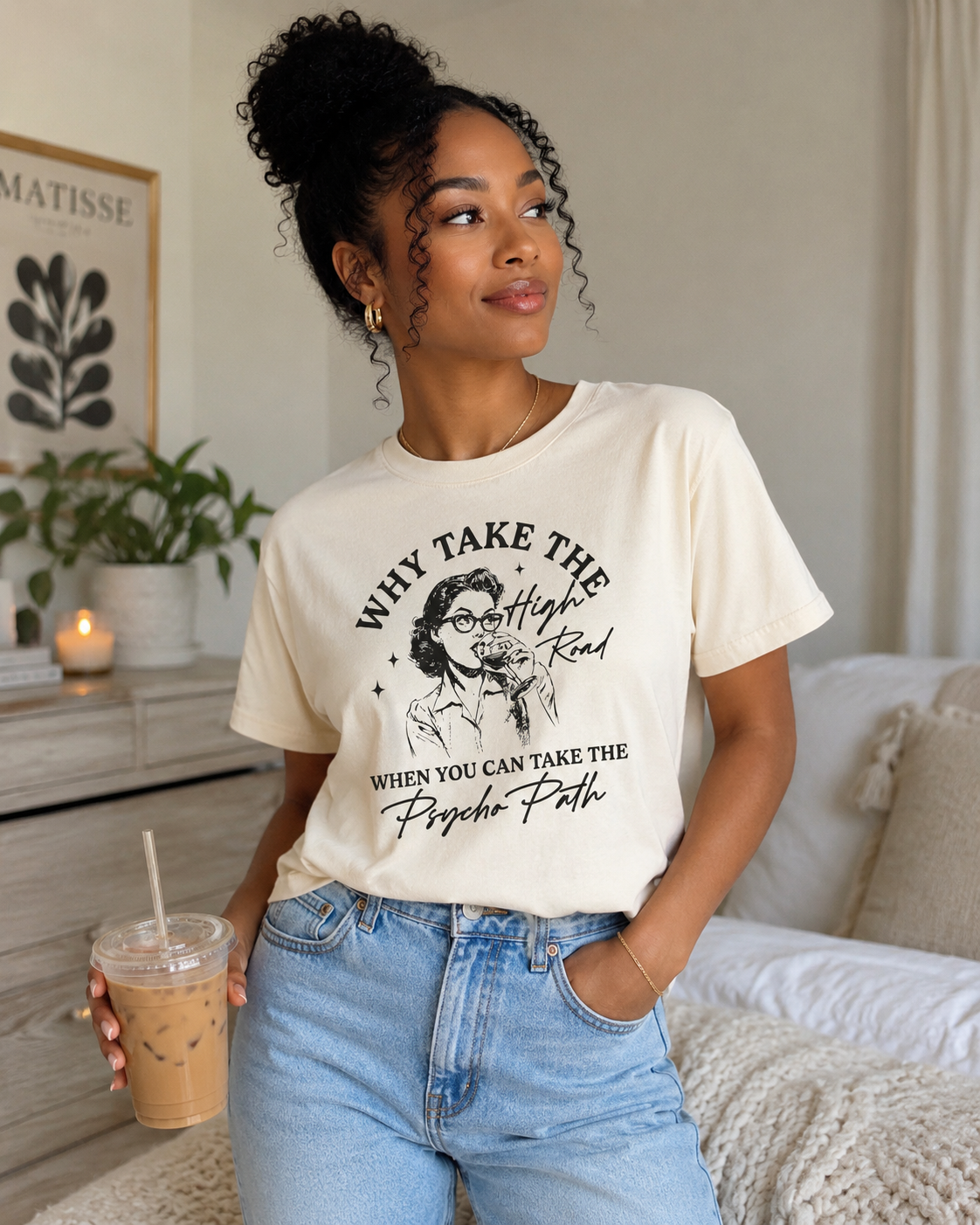 Psycho Path Graphic T-Shirt – Heavyweight Garment Dyed Tee | Funny Sarcastic Shirt