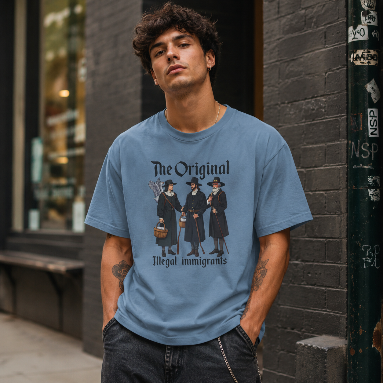 Original Illegal Immigrants T-Shirt – Garment Dyed Tee | History Humor Shirt