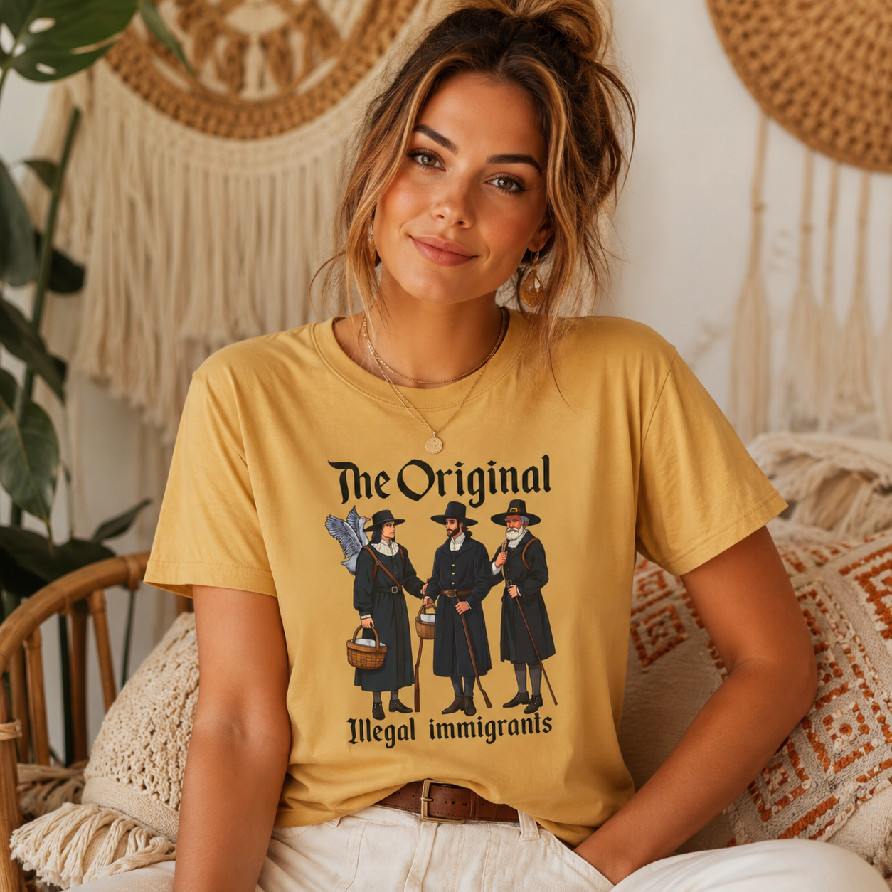 Original Illegal Immigrants T-Shirt – Garment Dyed Tee | History Humor Shirt