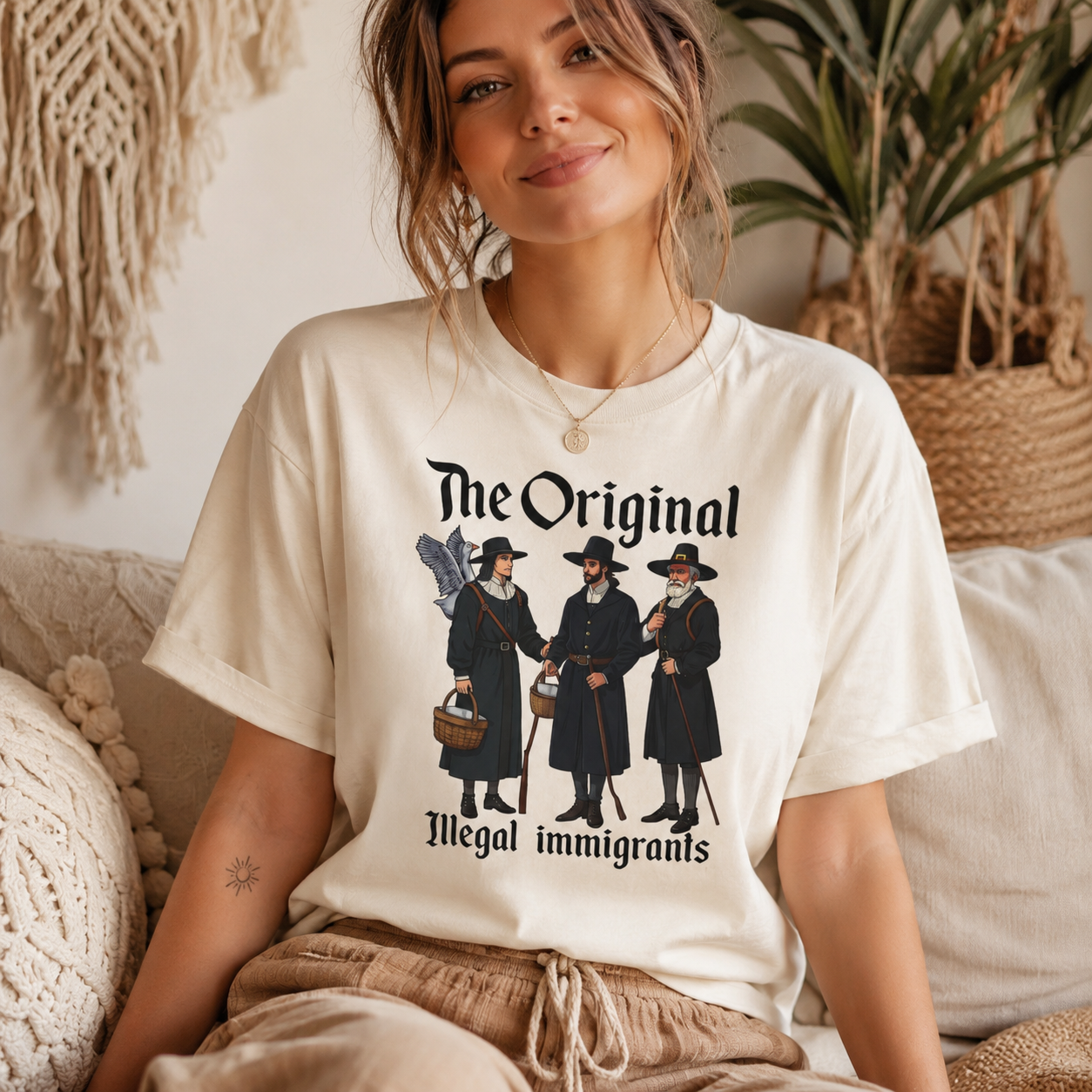 Original Illegal Immigrants T-Shirt – Garment Dyed Tee | History Humor Shirt