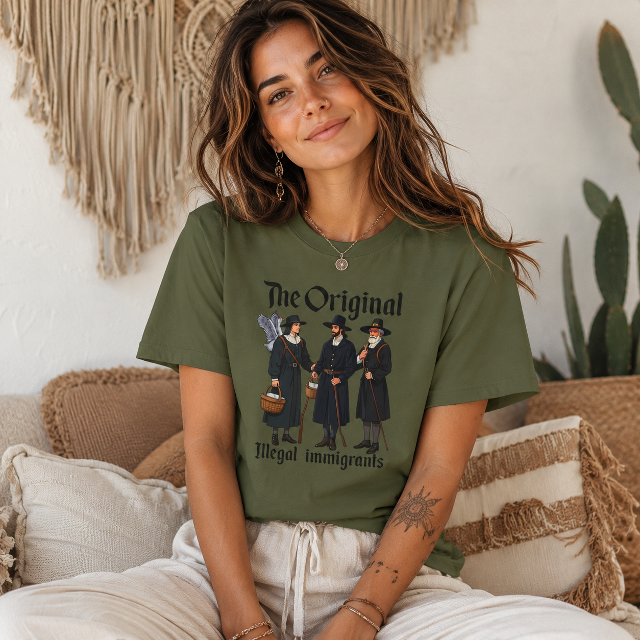 Original Illegal Immigrants T-Shirt – Garment Dyed Tee | History Humor Shirt