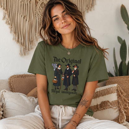 Original Illegal Immigrants T-Shirt – Garment Dyed Tee | History Humor Shirt
