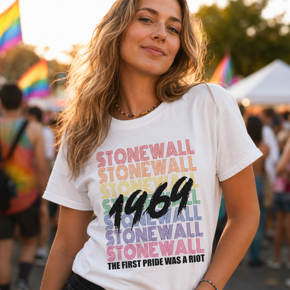 Stonewall 1969 T-Shirt — Retro Pride Rainbow Commemorative Tee