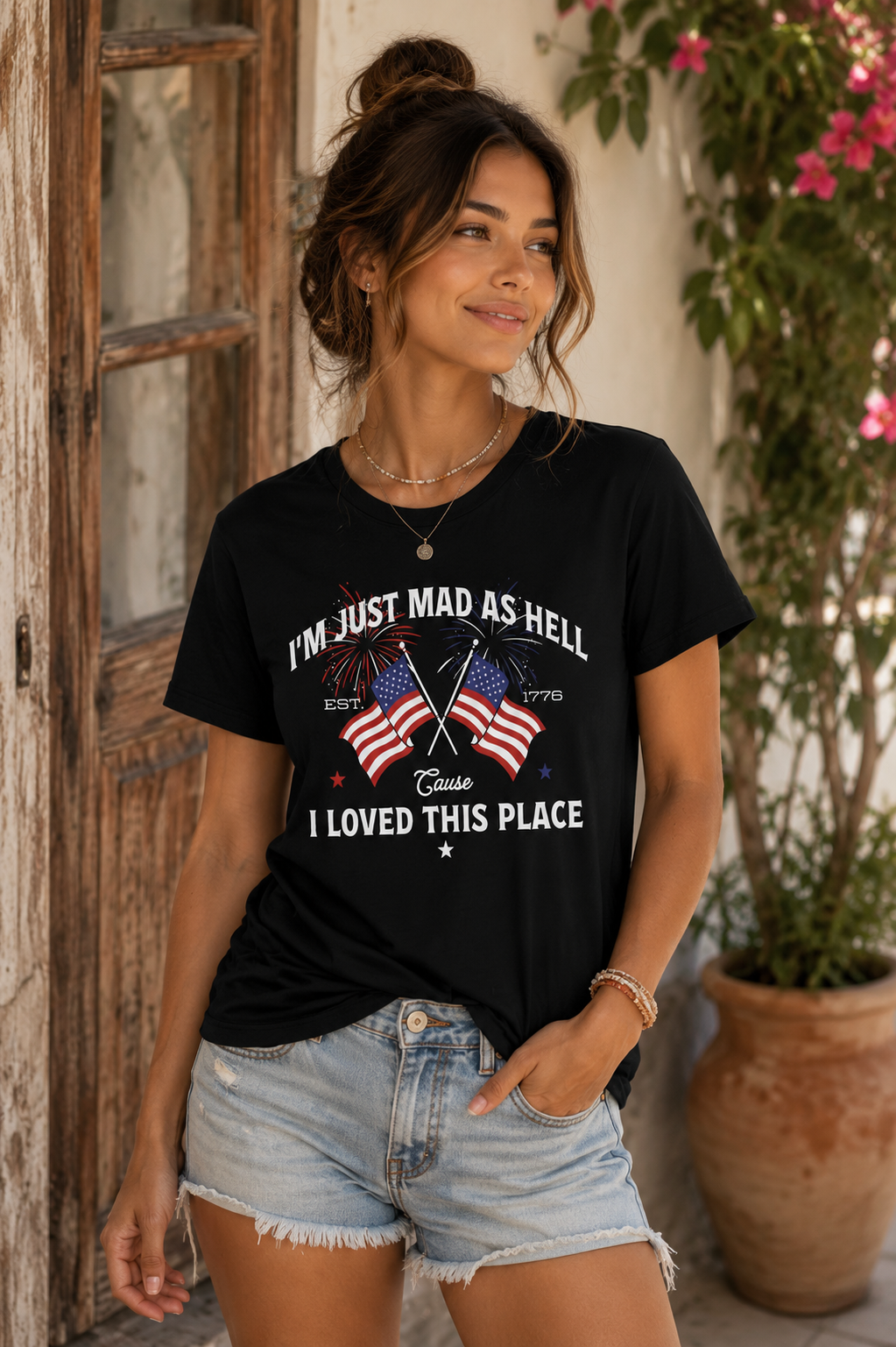Patriotic "I'm Just Mad As Hell" T-Shirt – American Flag 1776 Independence Tee