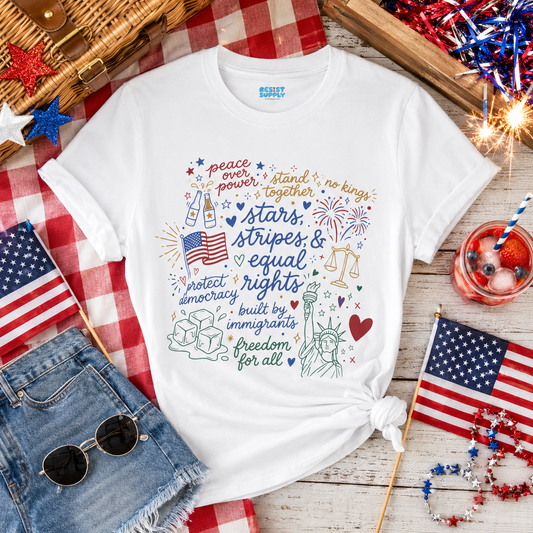 Patriotic 'Stars, Stripes & Equal Rights' Graphic T-Shirt