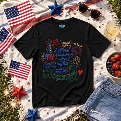 Patriotic 'Stars, Stripes & Equal Rights' Graphic T-Shirt