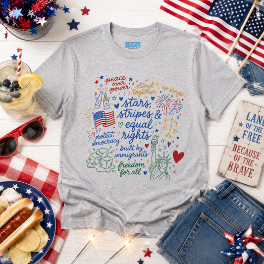Patriotic 'Stars, Stripes & Equal Rights' Graphic T-Shirt