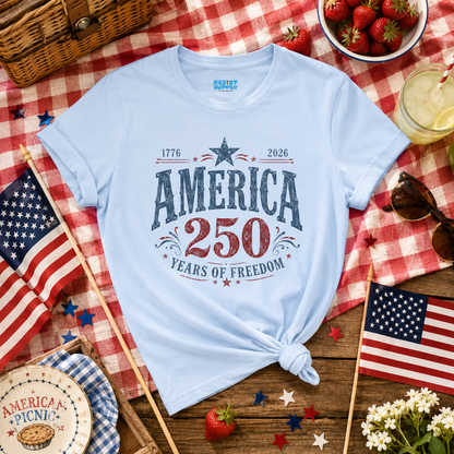 America 250 T-Shirt — 1776–2026 Years of Freedom Patriotic Tee
