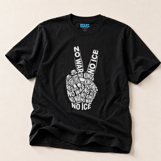 Peace Sign T-Shirt — "No War No Kings No Vice" Typography Tee