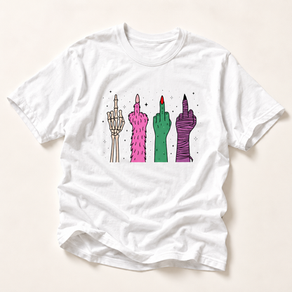Middle Finger Monster Hands Graphic T-Shirt