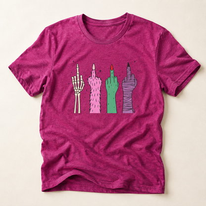 Middle Finger Monster Hands Graphic T-Shirt