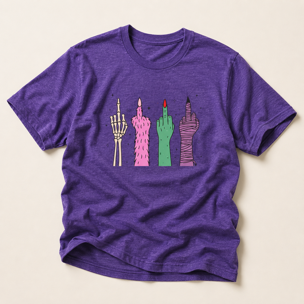 Middle Finger Monster Hands Graphic T-Shirt