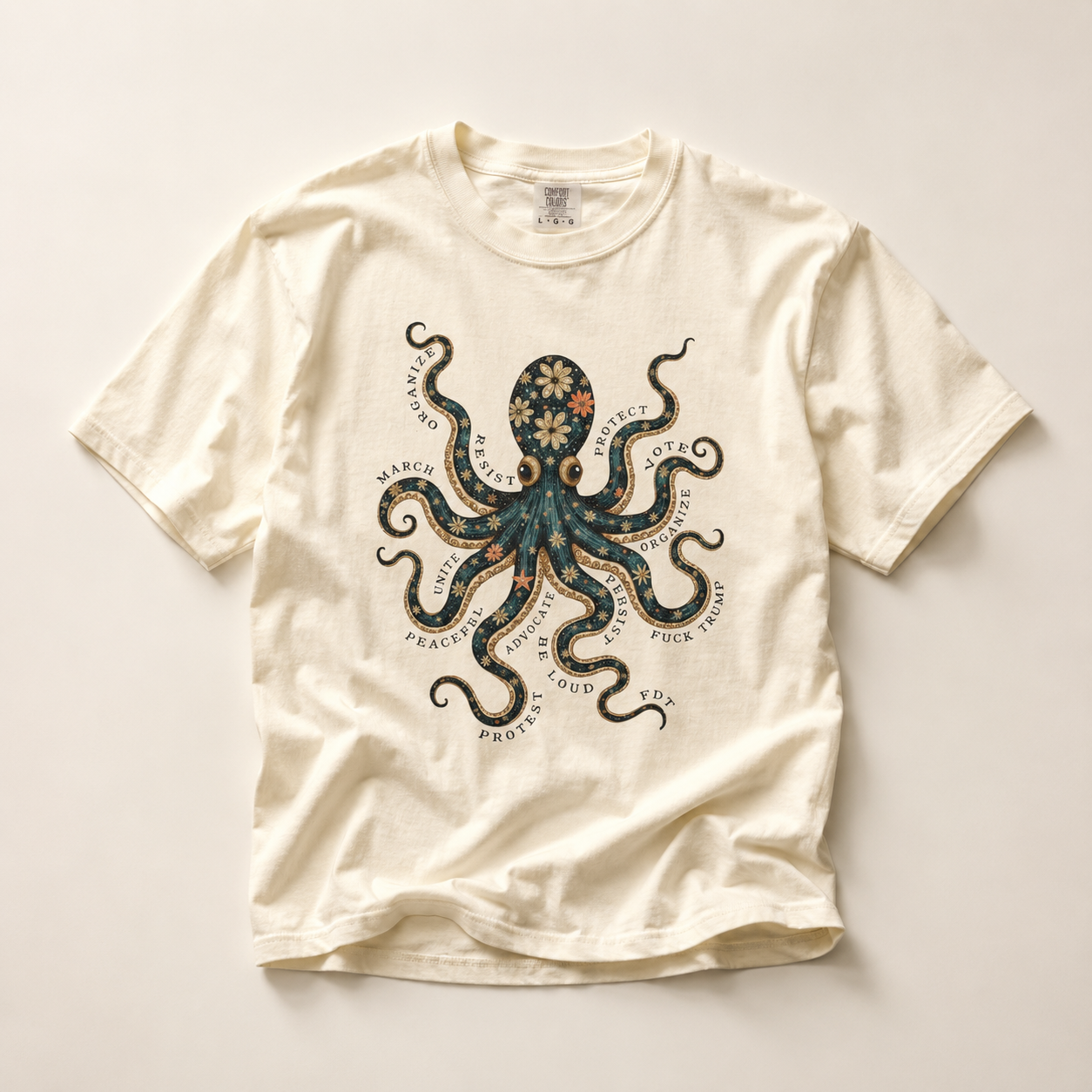 Octopus Floral T-Shirt — Subtle F*ck Trump Graphic Tee