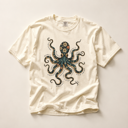 Octopus Floral T-Shirt — Subtle F*ck Trump Graphic Tee