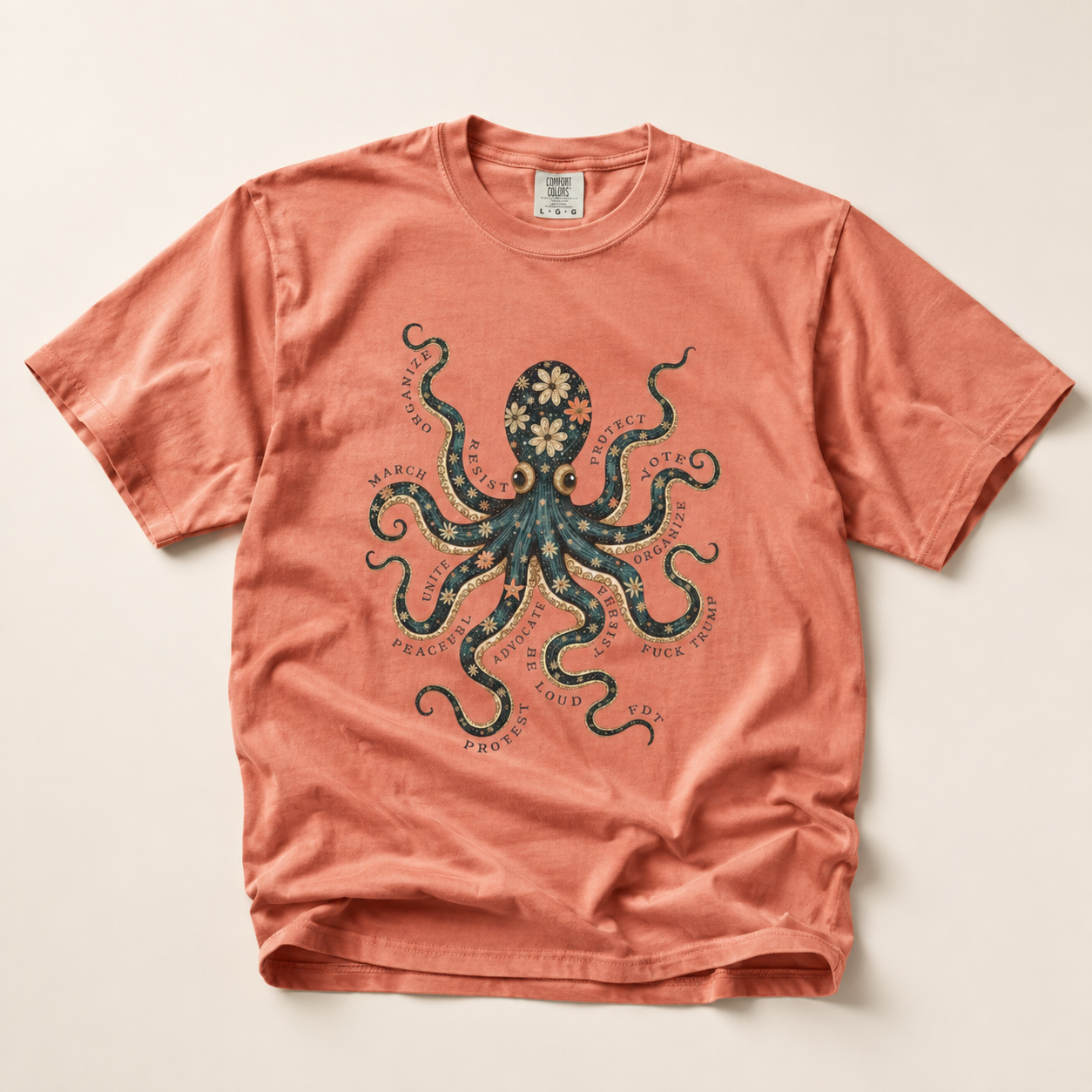 Octopus Floral T-Shirt — Subtle F*ck Trump Graphic Tee