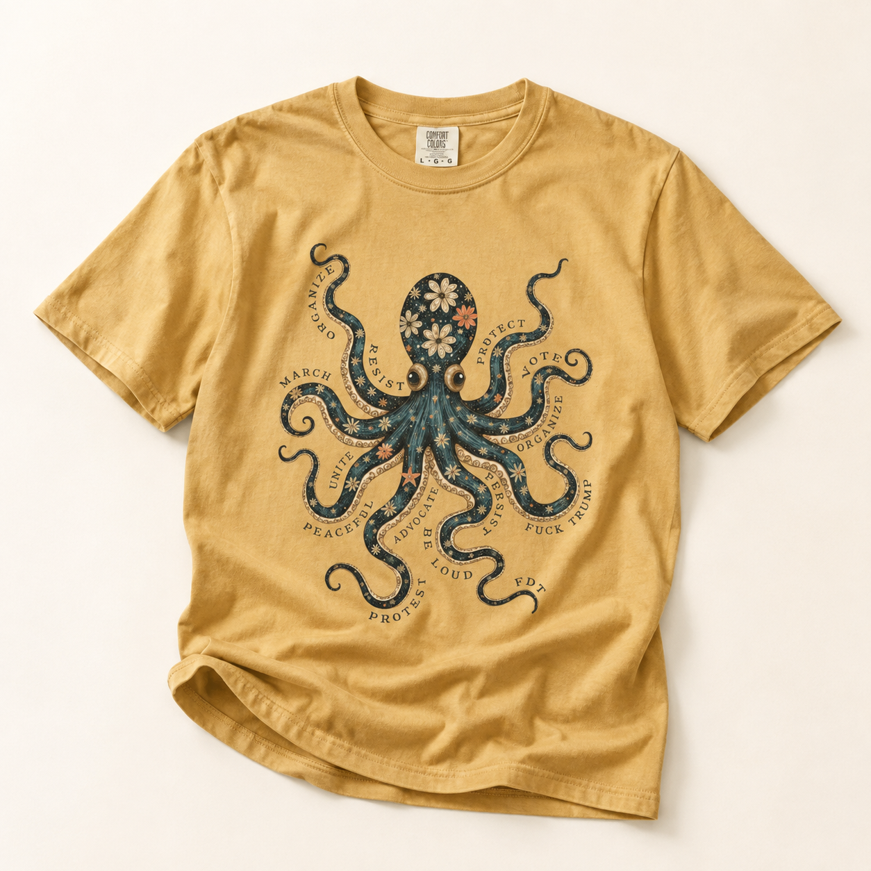 Octopus Floral T-Shirt — Subtle F*ck Trump Graphic Tee