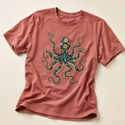 Octopus Floral T-Shirt — Subtle F*ck Trump Graphic Tee
