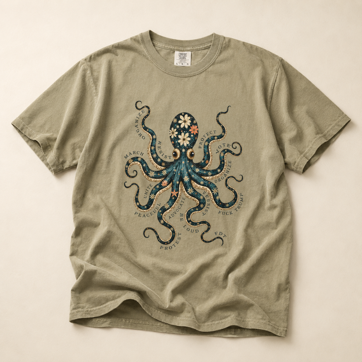 Octopus Floral T-Shirt — Subtle F*ck Trump Graphic Tee