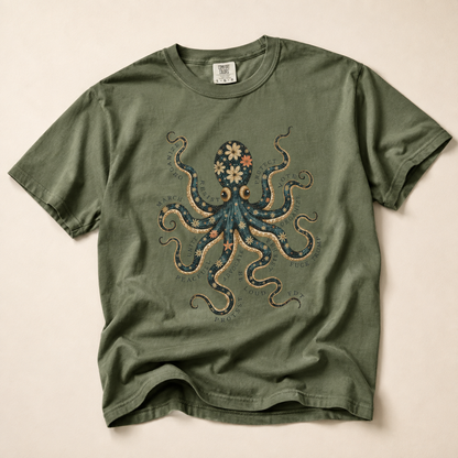 Octopus Floral T-Shirt — Subtle F*ck Trump Graphic Tee