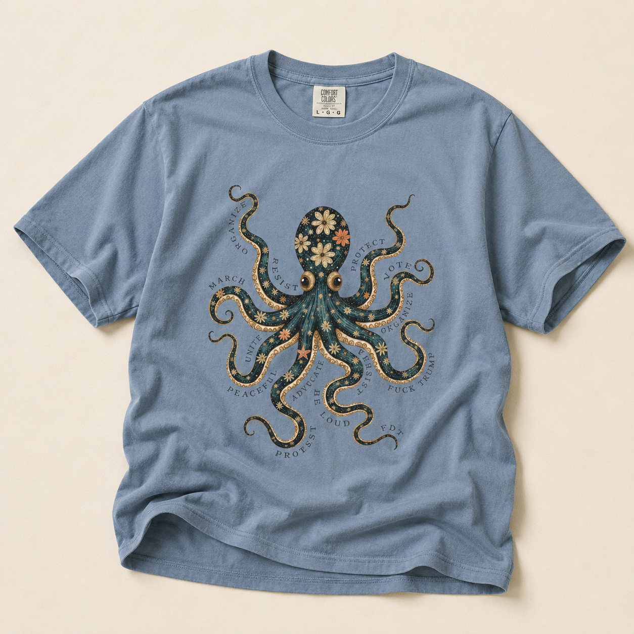 Octopus Floral T-Shirt — Subtle F*ck Trump Graphic Tee