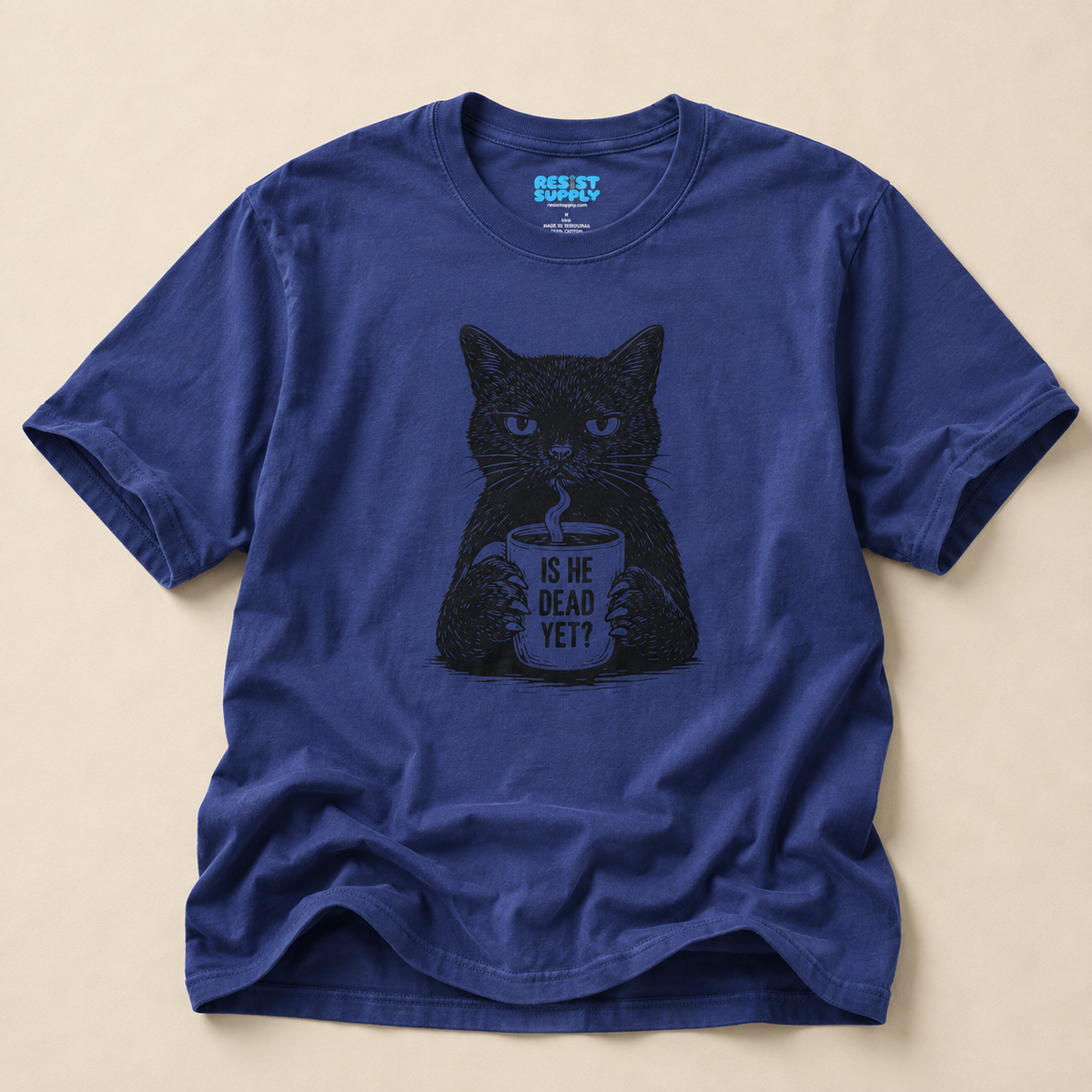 Is He Dead Yet? Black Cat Graphic T-Shirt