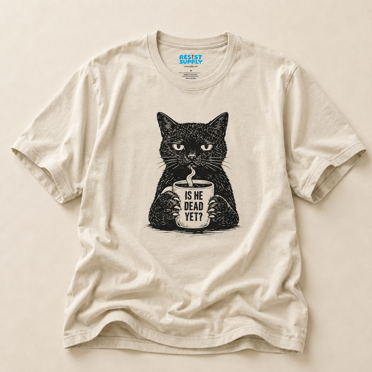 Is He Dead Yet? Black Cat Graphic T-Shirt