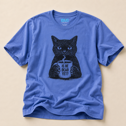 Is He Dead Yet? Black Cat Graphic T-Shirt
