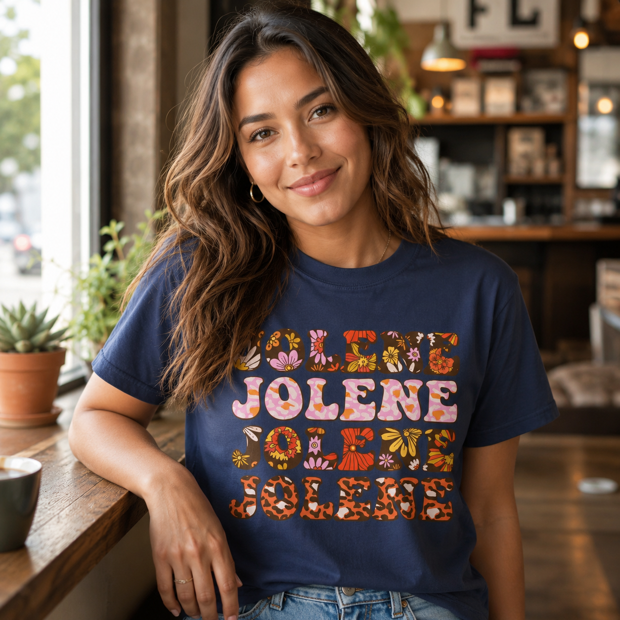 Jolene Jolene Jolene Jolene Floral Retro T-Shirt