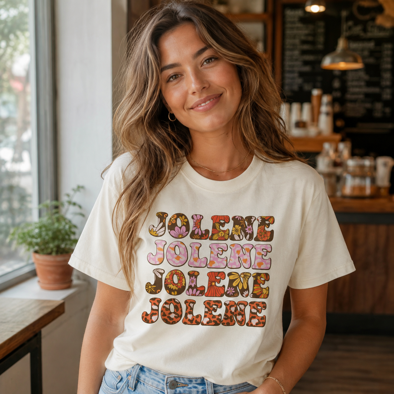 Jolene Jolene Jolene Jolene Floral Retro T-Shirt