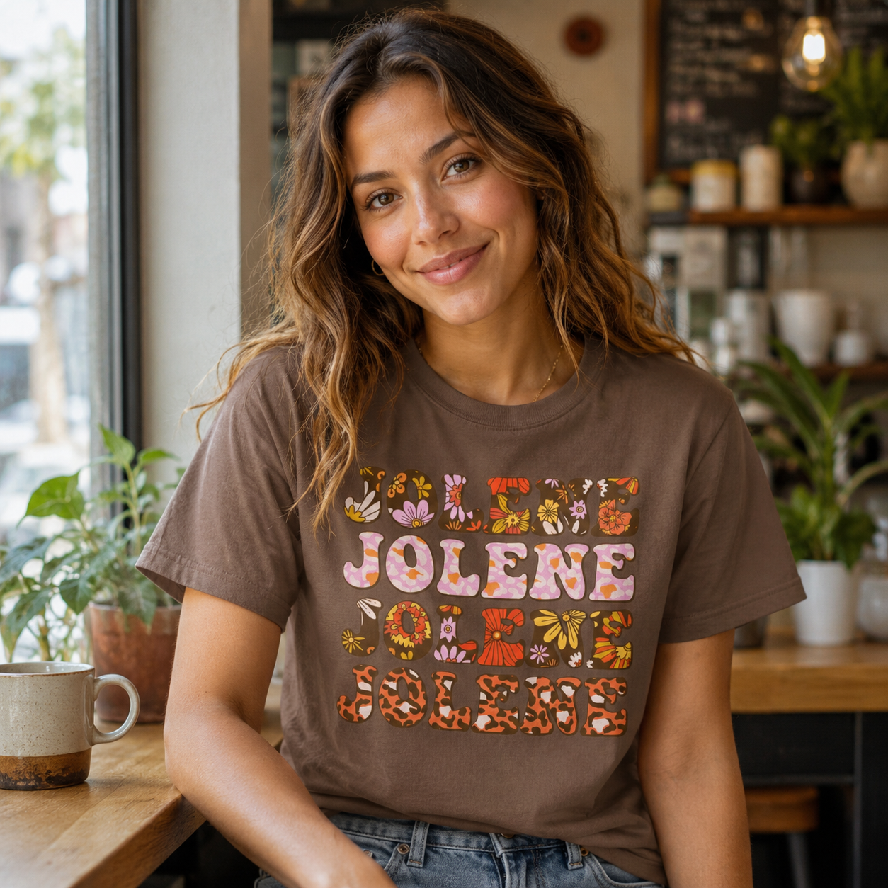 Jolene Jolene Jolene Jolene Floral Retro T-Shirt