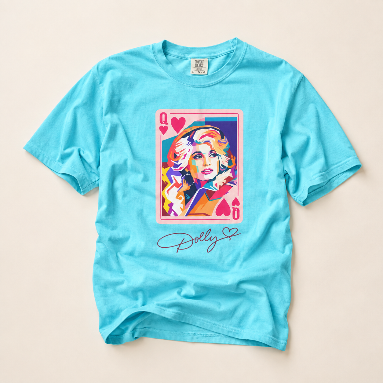 Dolly Queen of Hearts Tee — Colorful Pop Art Playing Card T-Shirt