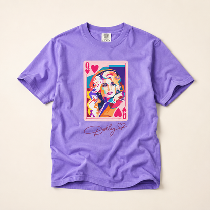 Dolly Queen of Hearts Tee — Colorful Pop Art Playing Card T-Shirt