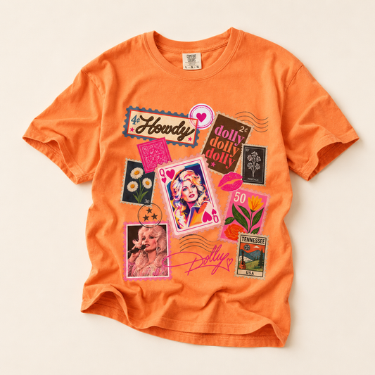 Dolly Parton Stamp Collage T-Shirt