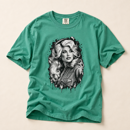 Dolly Parton Portrait T-Shirt — Vintage Glam Graphic Tee