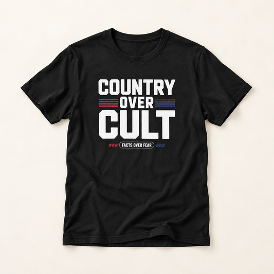 Country Over Cult T-Shirt — Patriotic 'Country Over Cult' Graphic Tee