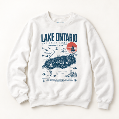 Lake Ontario Graphic Sweatshirt – Vintage Map Crewneck