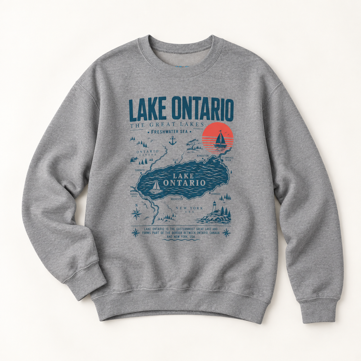 Lake Ontario Graphic Sweatshirt – Vintage Map Crewneck