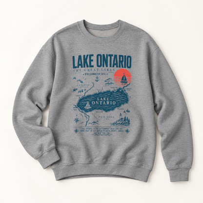 Lake Ontario Graphic Sweatshirt – Vintage Map Crewneck