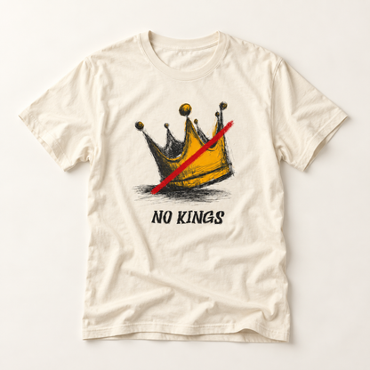 T-Shirt — "No Kings" Gold Crown Graphic Tee