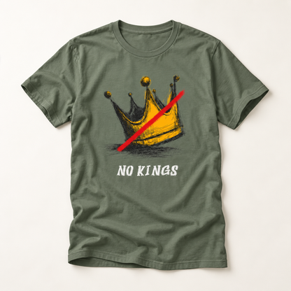 T-Shirt — "No Kings" Gold Crown Graphic Tee