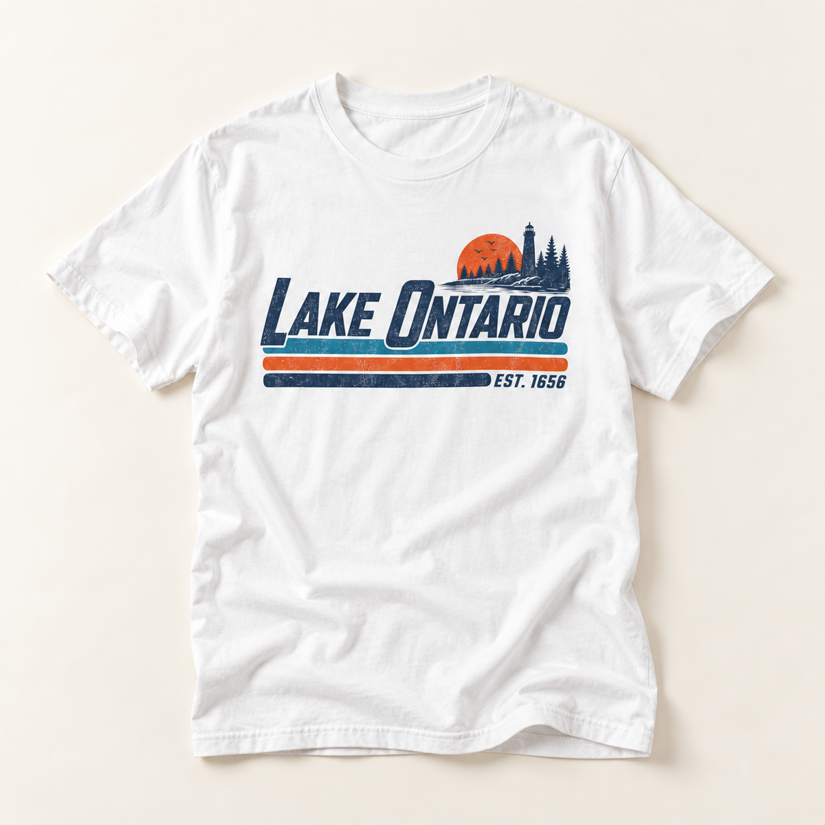 Lake Ontario Retro Sunset T-Shirt
