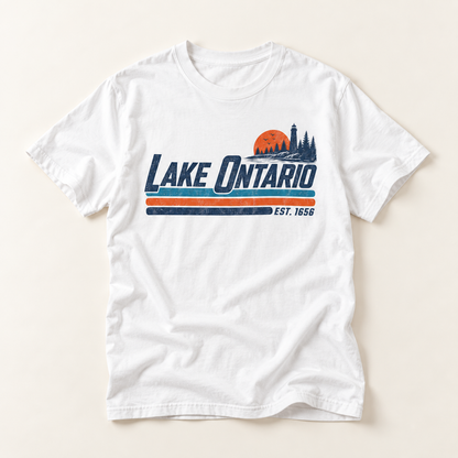 Lake Ontario Retro Sunset T-Shirt