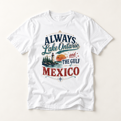 “Always Lake Ontario and the Gulf of Mexico” Vintage Graphic T‑Shirt