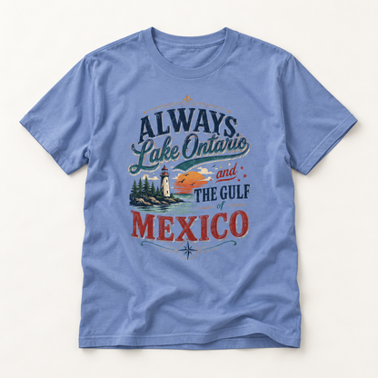“Always Lake Ontario and the Gulf of Mexico” Vintage Graphic T‑Shirt