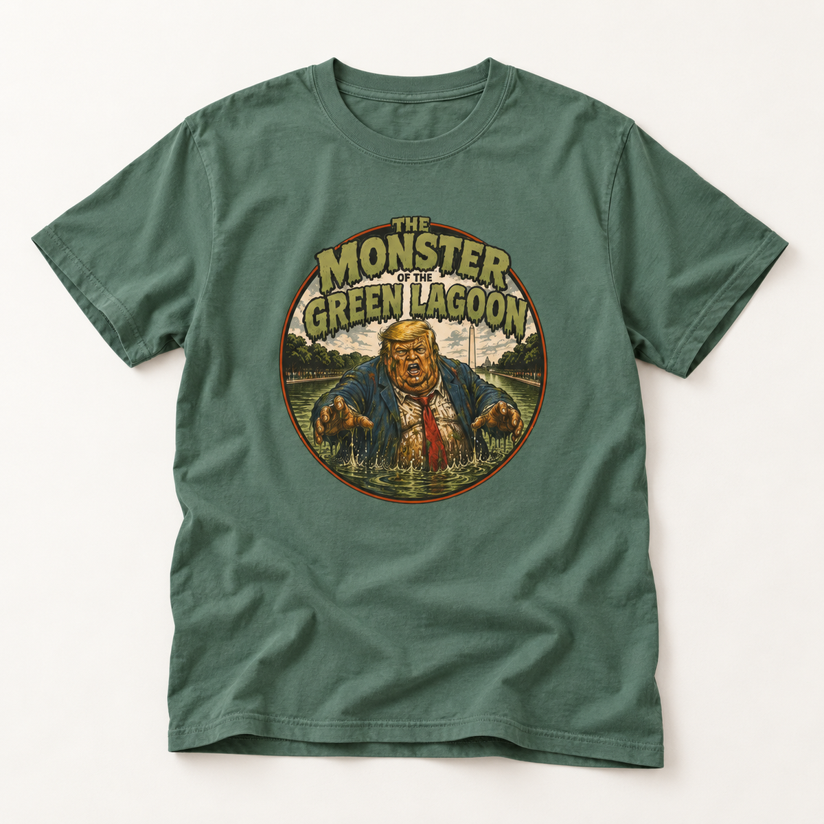 Monster of the Green Lagoon Retro Horror Movie Graphic Tee