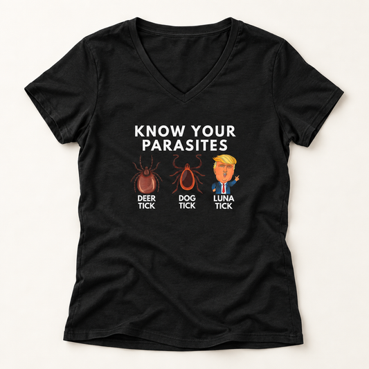 Know Your Parasites Deer Tick Dog Tick Luna Tick V-Neck T-Shirt