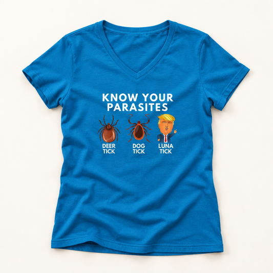 Know Your Parasites Deer Tick Dog Tick Luna Tick V-Neck T-Shirt