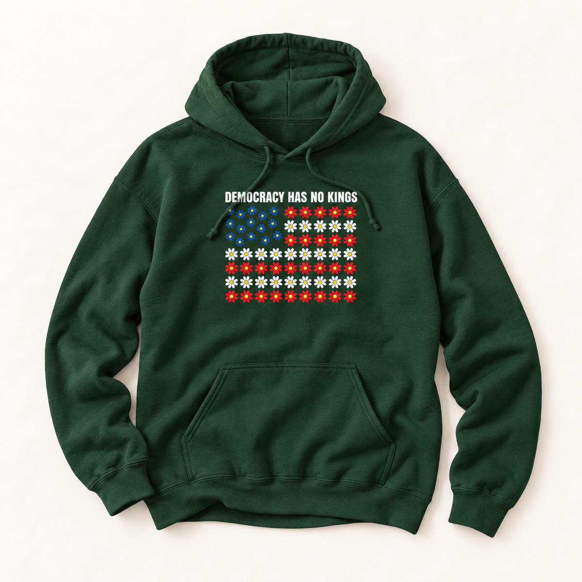 Democracy Has No Kings Patriotic Flag Hoodie