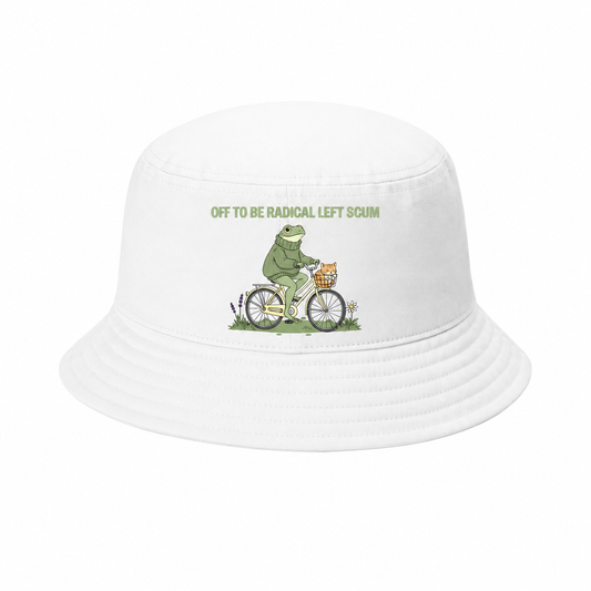 Off to Be Radical Left Scum Frog Biking Bucket Hat