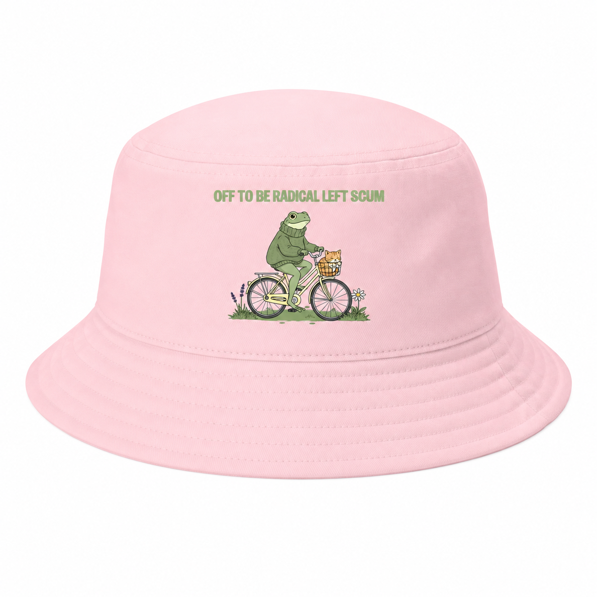 Frog Biking 'Off To Be Radical Left Scum' Bucket Hat